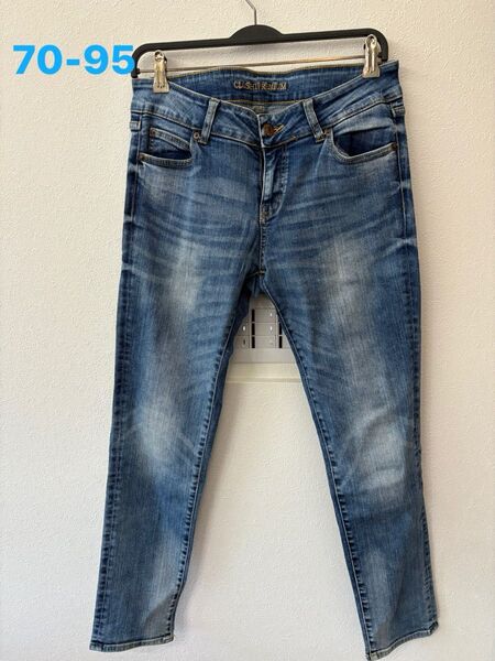 しまむら クロッシープレミアム ジーンズ ウエスト70 ヒップ95 股下73 と デニムパンツ ストレッチ