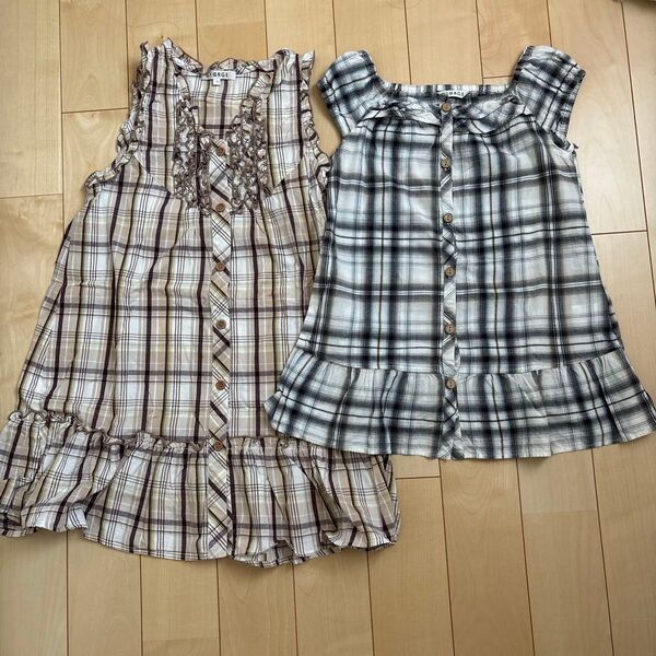 GEORGE チェックノースリーブトップス ワンピース 140cm 150cm