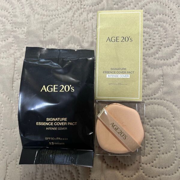 AGE 20's シグネチャーエッセンスカバー13アイボリーの詰め替え品&パフ付き未使用品&ケース込み3点set