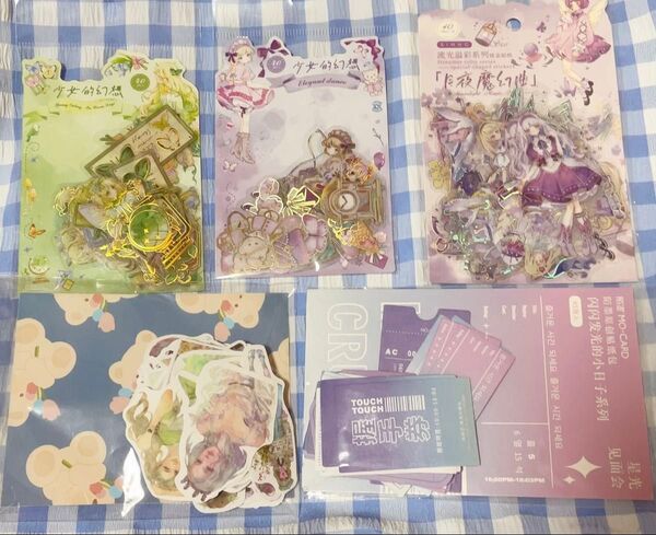 海外★ステッカー★フレークシール★まとめ売り★PET★女の子