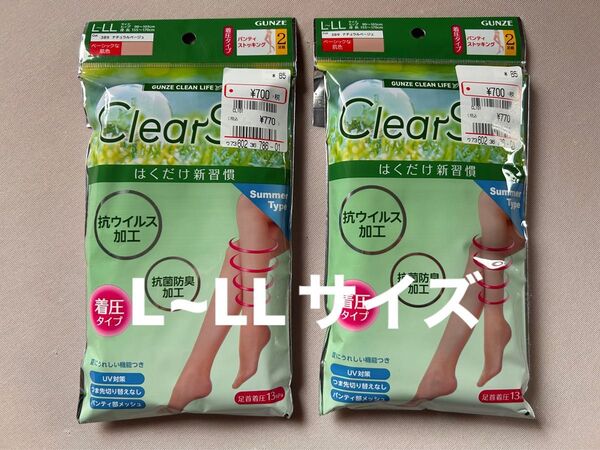 GUNZE グンゼ レディース パンティストッキング Summer Type L~LLサイズ 2枚組 2セット ナチュラルベージュ