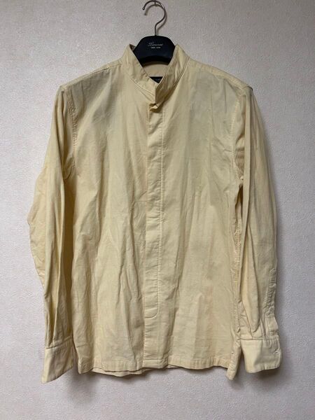 【日本製】メンズティノラス シャツ スタンドカラー FREEサイズ MEN'S TENORAS イエロー コットンシャツ