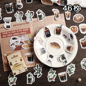 コーヒー 珈琲 海外 フレークシール ステッカー シール 素材 【No.48】