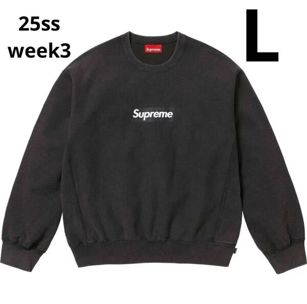 Supreme Washed Box Logo Crewneck L シュプリーム クルーネック 25SS