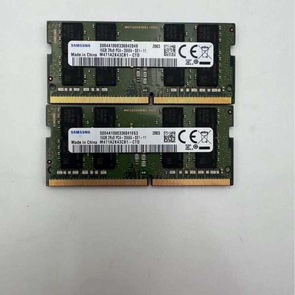 SNMSUNG 2RX8 PC4-2666V-SE1-11 16GB×2