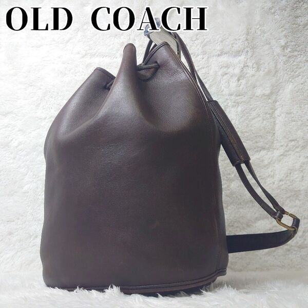 OLD COACH オールドコーチ ワンショルダーバッグ スリングバッグ 巾着 80年代 グラブタンレザー