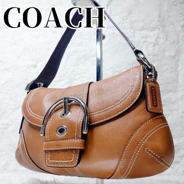 【美品】COACH コーチ ワンショルダーバッグ アクセサリーポーチ ソーホー SOHO オールレザー 本革