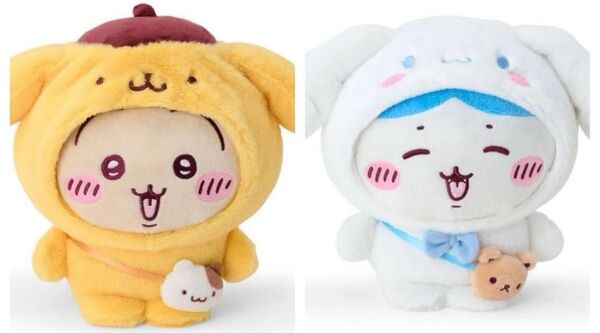サンリオXちいかわ ぬいぐるみ ポムポムプリン うさぎ シナモン ハチワレ