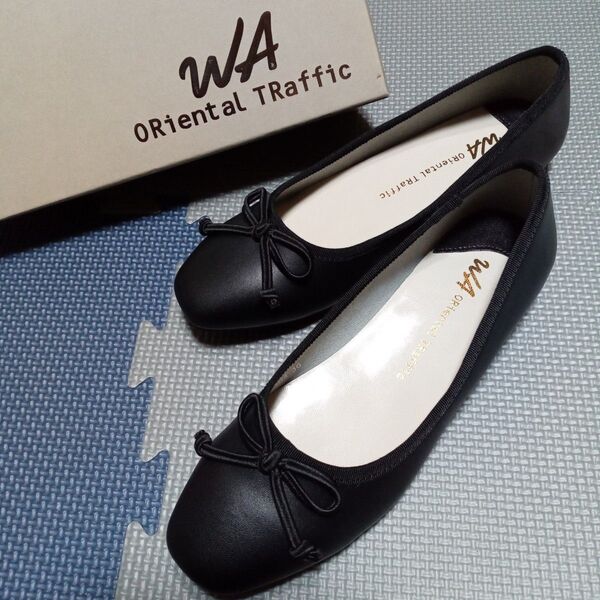 WA Oriental Traffic ブラックフラットシューズ バレーシューズ 23cm