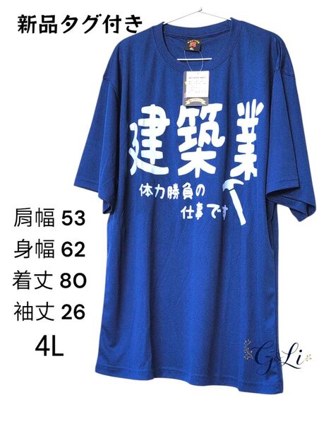 新品タグ付き おもしろT 大きいサイズ ブルードライTシャツ サイズ4L