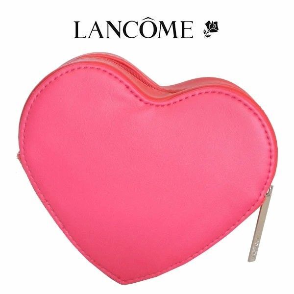 【新品未使用】LANCOME ランコム ノベルティー ハート型 メイクポーチ コスメ 化粧ポーチ/ピンク/クラッチバッグ