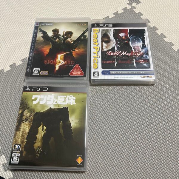 PS3 ソフト3本セット デビルメイクライHD バイオハザード5 ワンダと巨像