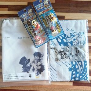 ONE PIECE 巾着、手ぬぐい、ストラップ付き