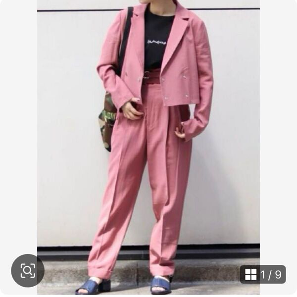 ジョイントワークス ダブルベルトパンツ クロップジャケット セットアップ ピンク スーツ上下 JW