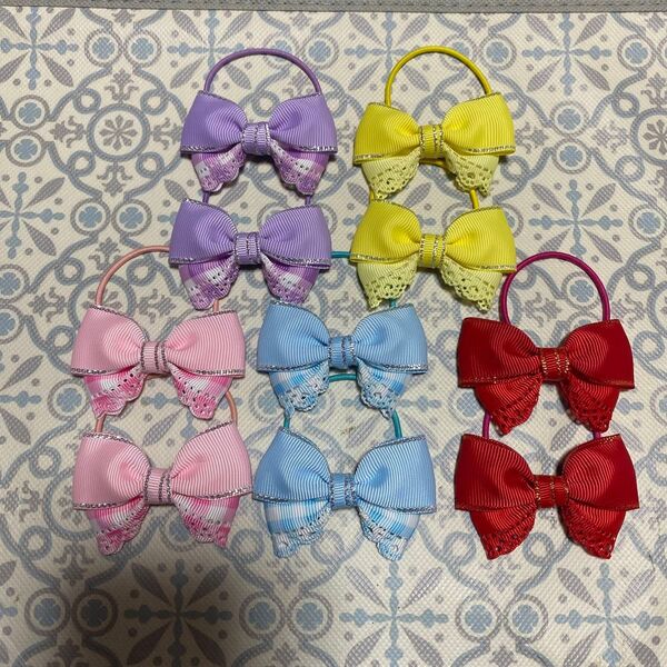 ヘアゴム グログランリボン ハンドメイド キッズ