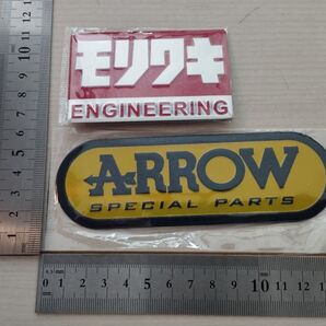 バイクステッカー 2枚セット 耐熱アルミステッカー レーシングステッカー ARROW モリワキ motoGP モリワキステッカー