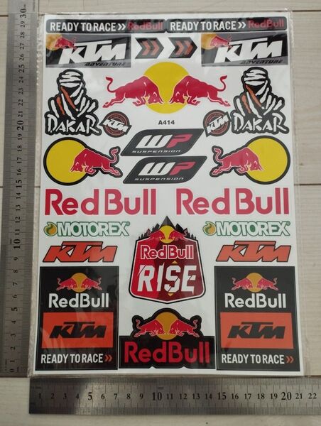 REDBULLステッカー 1シート分 バイクステッカー 防水 レーシングステッカー motoGP レッドブル KTM