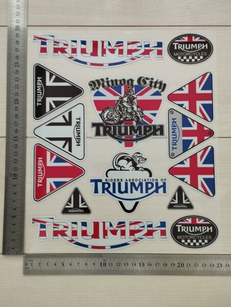 トライアンフステッカー 1シート分 防水 バイクステッカー ヘルメットステッカー TRIUMPH