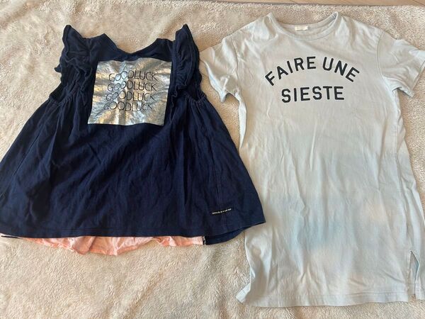 120-130cm 半袖ワンピース ノースリーブチュニック 女の子 即日発送 BREEZE GU kids Tシャツ トップス