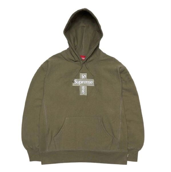 Supreme Cross Box Logo Hooded Sweatshirt "Light Olive"シュプリーム