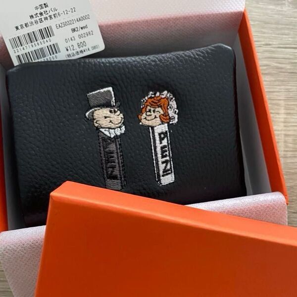 【PEZ(ペッツ)× ear PAPILLONNER】コラボ/本革/コンパクト/刺しゅう折り財布 二つ折り財布