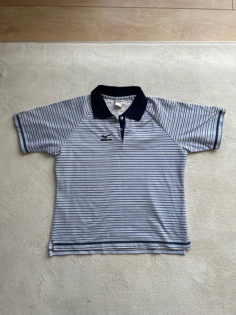 Mizuno ポロシャツ ボーダー柄 レディース　バドミントン