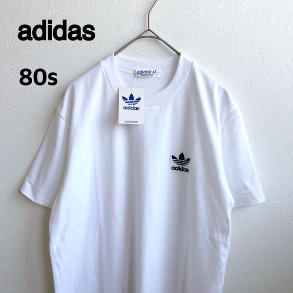 【新品 美品】adidas アディダス デサント製 Tシャツ トレフォイルロゴ 半袖Tシャツ トップス ヴィンテージ 希少