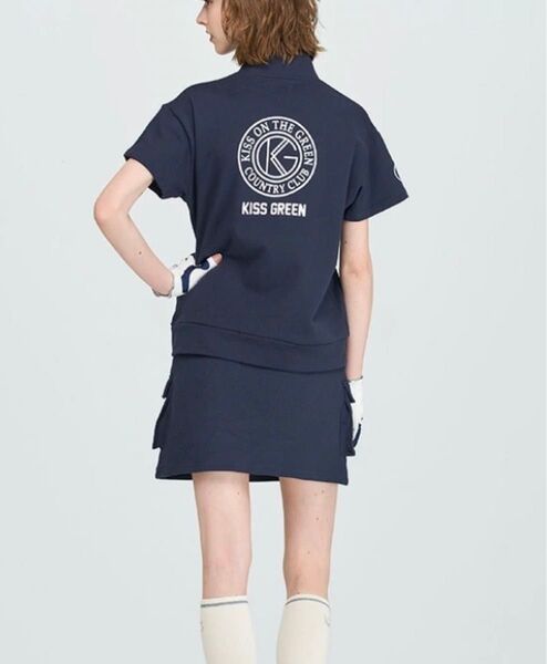 キスオンザグリーン 上下セット セットアップ スウェット 半袖Tシャツ カーゴスカート ハーフジップ kissonthegreen
