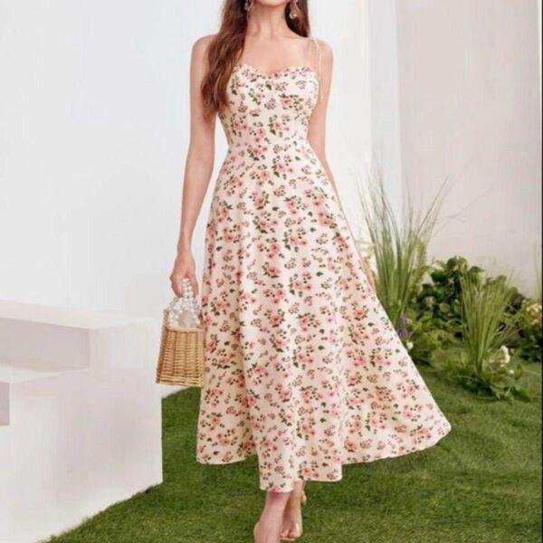 シーイン shein 花柄キャミワンピース 花柄 ワンピース ロング