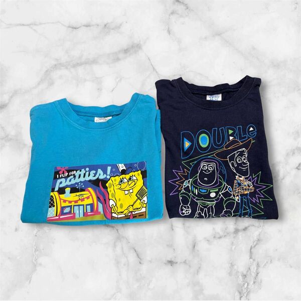 タキヒヨー トイストーリー ネイビー Tシャツ スポンジボブ Tシャツ サイズ130