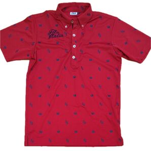 FILA ゴルフウェア 半袖ポロシャツ レッド メンズ Lサイズ