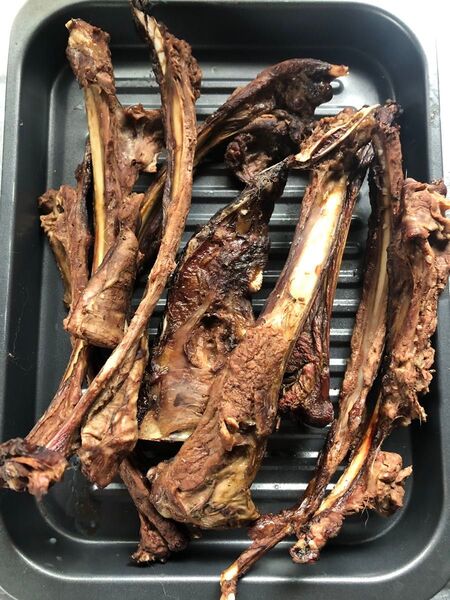 鹿肋骨セット(肉付)猟犬・大型犬推奨8本 無添加おやつ 犬デンタルボーン 犬デンタルガム(簡易包装/不揃い)
