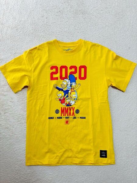 古着 シンプソンズ atmos LAB アトモス コラボ Tシャツ 2020 MMXX イエロー Lサイズ ATMLABS