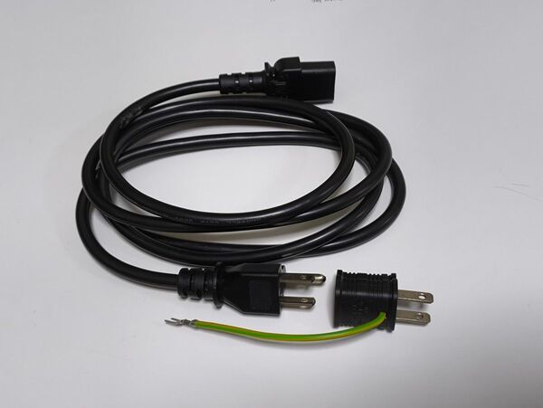 AC電源ケーブル 約1.8m PC デスクトップ パソコン モニター アダプター 電源コード 3ピン 3PIN 変換コネクター付き