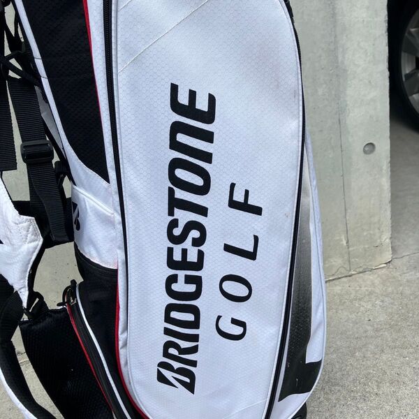 BRIDGESTONE GOLF キャディバッグ ホワイト×ブラック×レッド