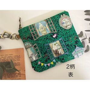 ☆ハンドメイド☆ ユキエモン ルームメイト ムービースタジオ 2柄 少し大きめ ミニポーチ