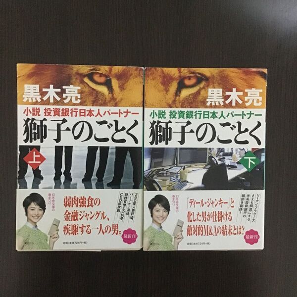 獅子のごとく 小説投資銀行日本人パートナー 上巻・下巻2冊セット 黒木亮