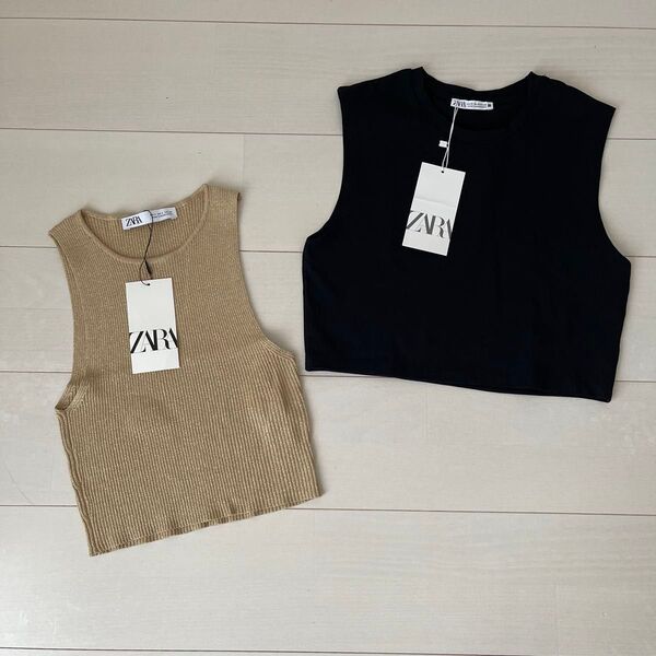 ZARA ノースリーブニット タンクトップ 2点セット 未使用