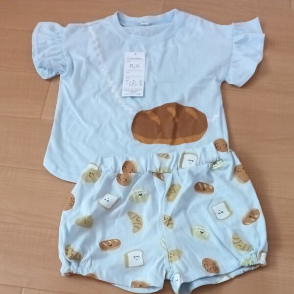 新品 ベビー パジャマ 女の子 袖ヒラヒラ パン 半袖 半ズボン キッズ 保育園 90