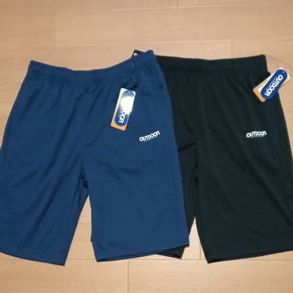 新品 レディース ハーフパンツ OUTDOOR アウトドア 婦人 短パン ネイビー ブラック 2枚 LL 速乾 UVカット