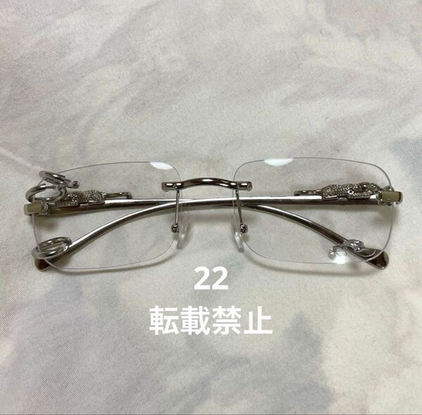 リムレス ジャガーピアス メガネ フチ無し シルバー y2k 韓国