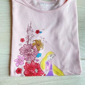 UNIQLO ラプンツェル Tシャツ 130cm ピンク フリル袖