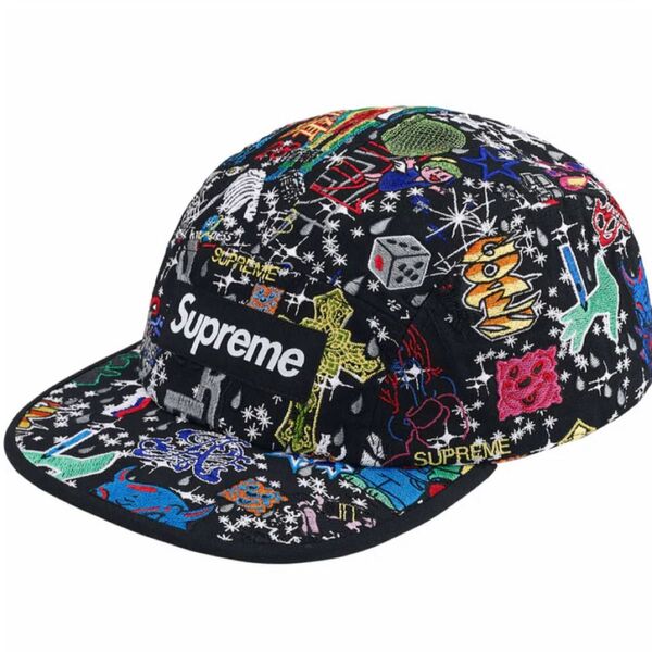 Supreme AOI Embroidered Camp Cap "Black"