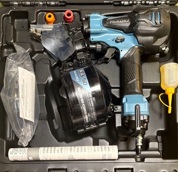 【中古】限定色 パワー切替機構付 HiKOKI NV50HR2 (SCB) セームブルー 50mm 高圧釘打機 高圧エア釘打機