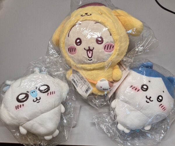 ちいかわ サンリオコラボ うさぎポムポムプリンぬいぐるみ ハチワレ モモンガ