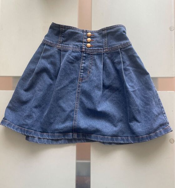 GU ジーユー キッズ デニムスカート 140 女の子 ボトムス