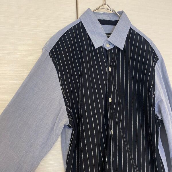 COMME CA ISM コムサイズム メンズ 長袖シャツ ストライプ デニム風 M