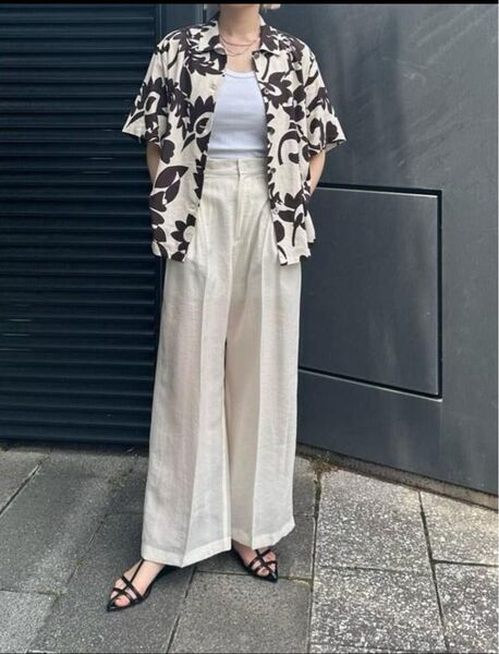 ボタニカル柄プリントショートスリーブ半袖シャツブラウスユナイテッドアローズビューティー&ユースUNITEDARROWS 花柄