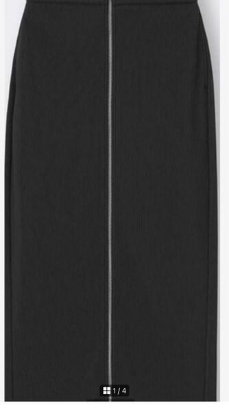 GU フロントジップ ロング ナロースカート ブラック XL 未使用
