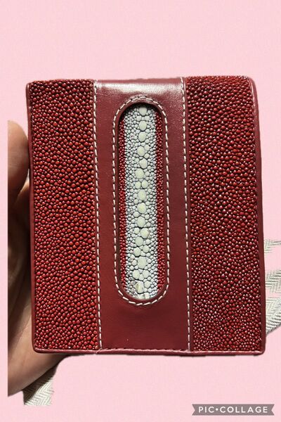 未使用 スティングレイ(エイ)革の折財布 期間限定値下げ